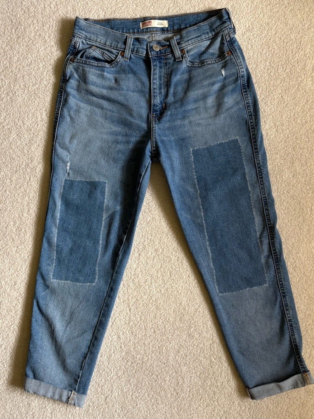 Levi’s Signature Heritage Boyfriend Patchwork Jeans Size 4